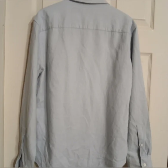 Club Monaco Cotton Button Up Men's Light Blue Shirt, Size Medium (M) - Picture 4 of 8